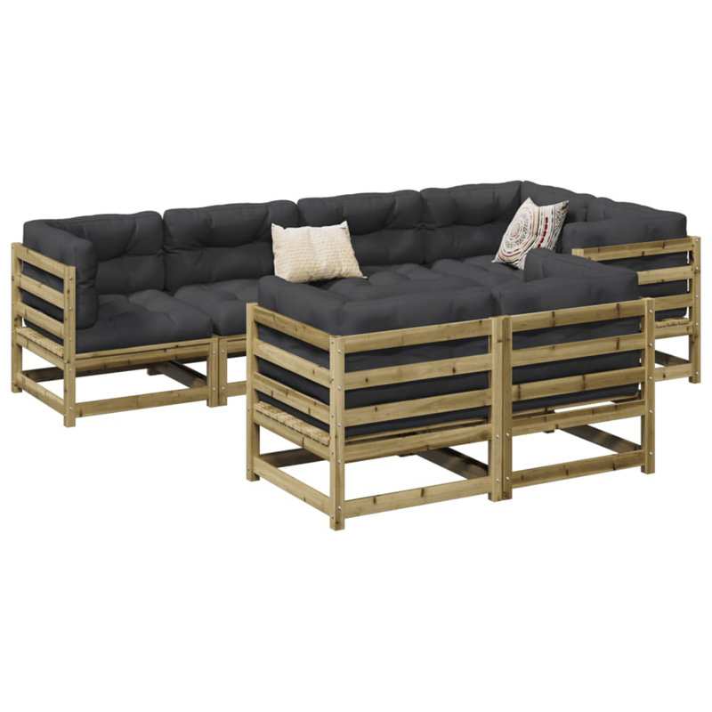 Kalossi 70cm Wide L-Shaped Patio Sofa, Black, Honey Brown