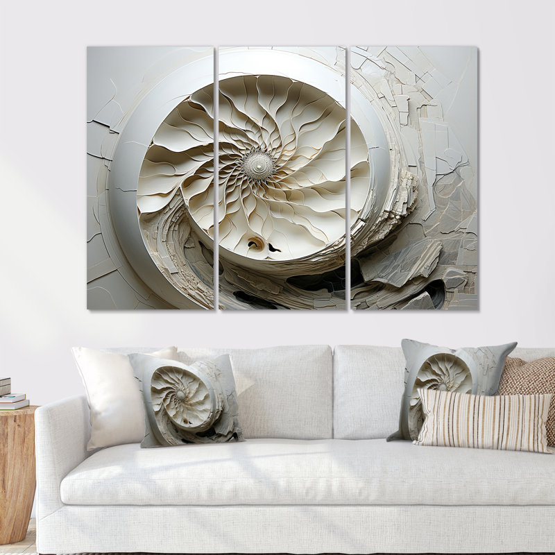 Escargots abstraits Nautilus II - ensemble d'art mural en toile Nautilus, H 28 po x l 36 po x P 1 po