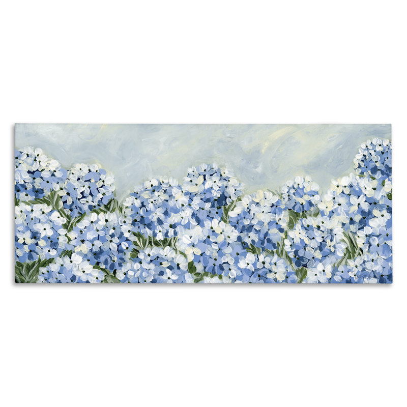  Blue Hydrangea Meadow Canvas Wall Art by Yvette St. Amant, 20" H x 48" W