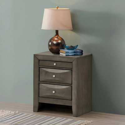 Elegant In Grey Storage Nightstand