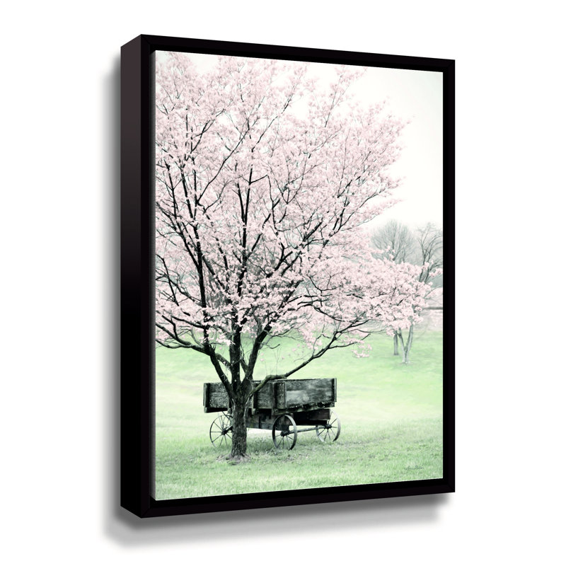 «Country Wagon On Canvas» par Lori Deiter, reproduction, H 10 po x l 8 po x P 2 po, Cadre flottant noir