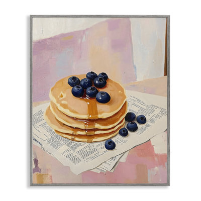 Blueberry Pancakes with Syrup Framed Giclee, design by The Prints Vibe