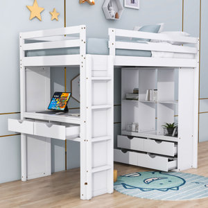 https://assets.wfcdn.com/im/76074375/resize-h300-w300%5Ecompr-r85/2826/282632700/Jenevieve+Loft+Bed+With+Shelves%2C+Drawers%2CDesk+And+LED+Light.jpg