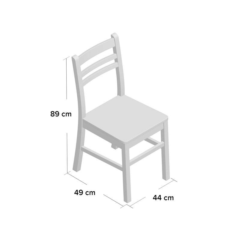 Bayou 48cm H Solid Wood Ladder Back Side Chair, Dove Grey