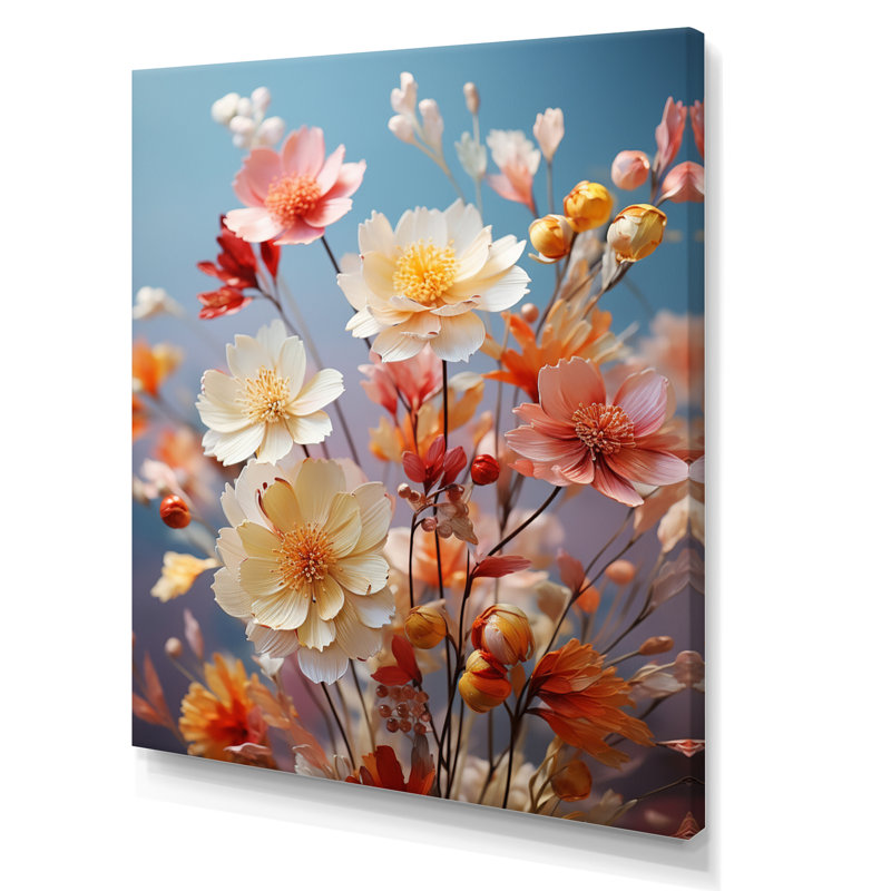 «Meadow Wildflower Whispers», reproduction d'art sur toile florale et botanique, H 40 po x l 30 po, Toile tendue
