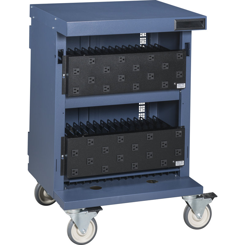 Taranto 35.45'' H x 24.2'' W 1 Laptop/Tablet Storage Cart with Wheels