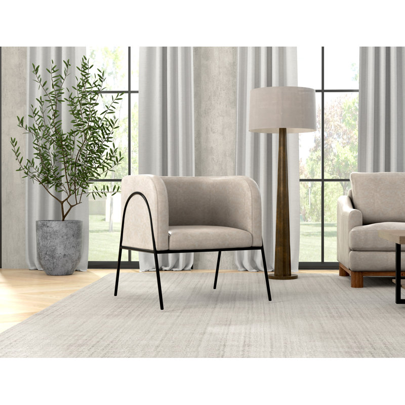 Fauteuil Thurmond, Similicuir neige