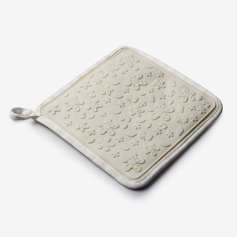 Silicone Square 1 Piece Trivet, Cream