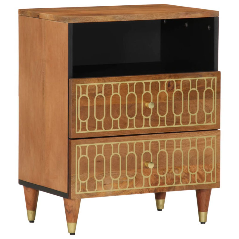 Abdulaleem 50 cm W Bedside Table, Brown