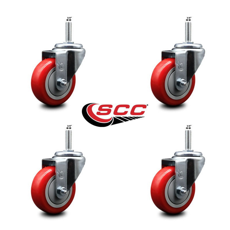 3,5 pouces_Moteur pivotant sur roulettes 3/4 po, Jaune