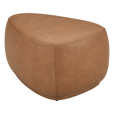 Adna 26.5" Genuine Leather Triangular Upholstered Ottoman