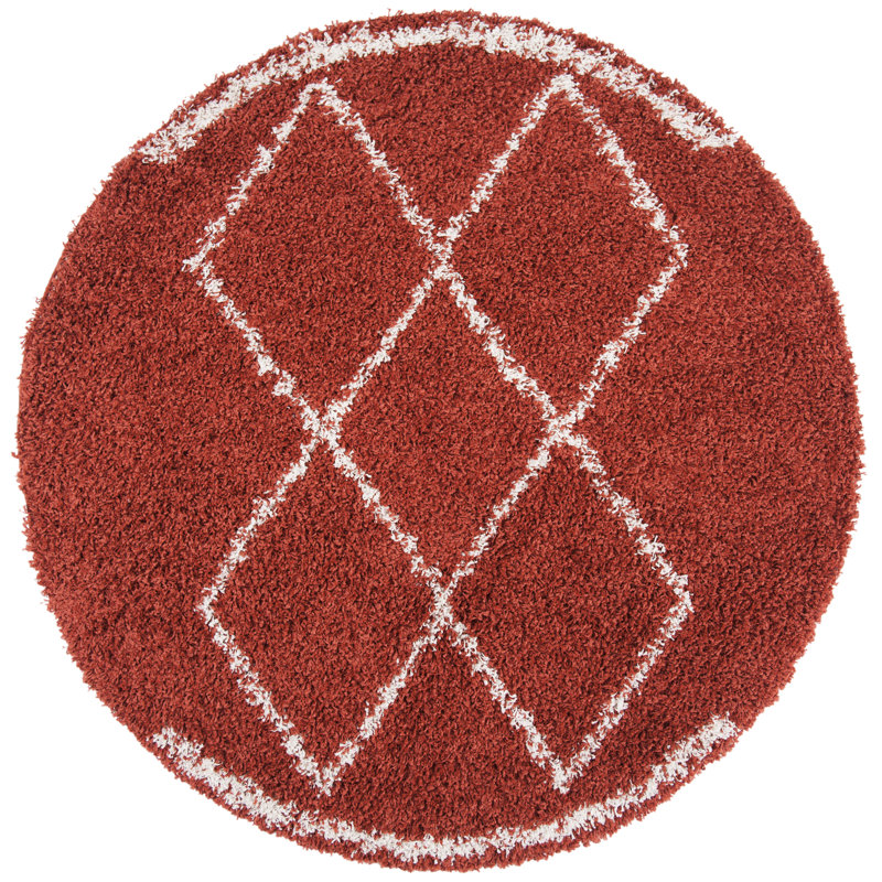 Caughfield Pro Lux Shag 400 Performance Geometric Rug, Round 6'7"