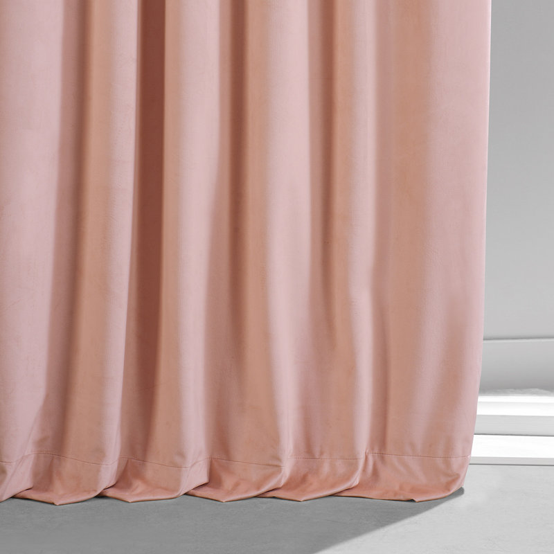 Loria Plush Velvet 100% Blackout Curtains For Bedroom, Living Room - Single Panel, 50" W x 96" L, Apricot Blossom