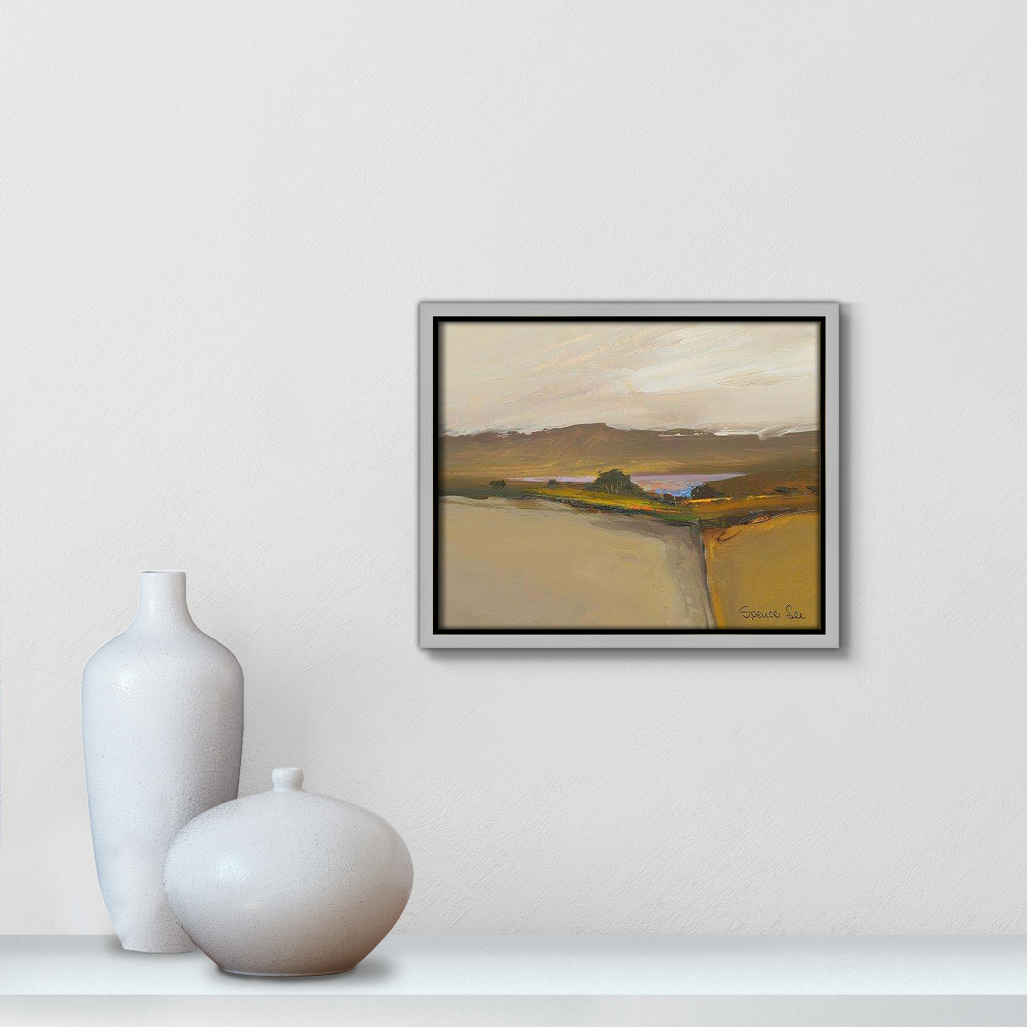 Heaven And Earth IV by Spencer Lee, Silver Framed, 9.5'' H x 11.5'' W x 2'' D