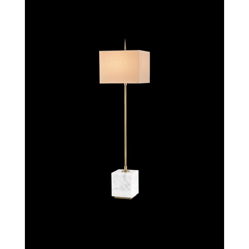 Thompson Buffet Table Lamp, Brass/White