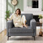 Fauteuil club en lin Blannie-1862683006