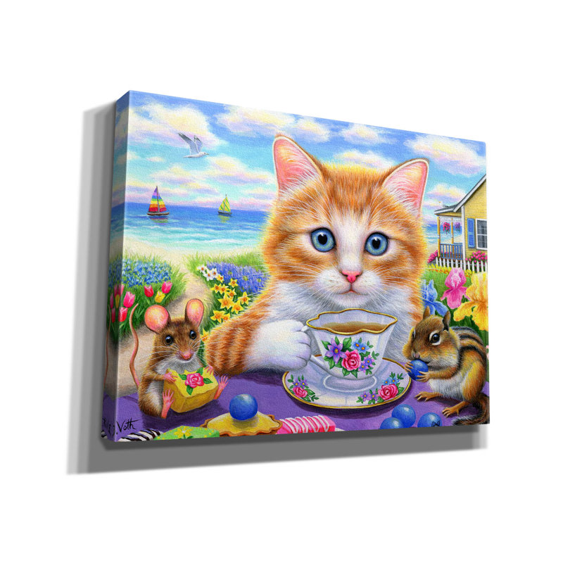 «Tea By The Sea» par Bridget Voth, H 12 po x l 16 po x P 0,75 po
