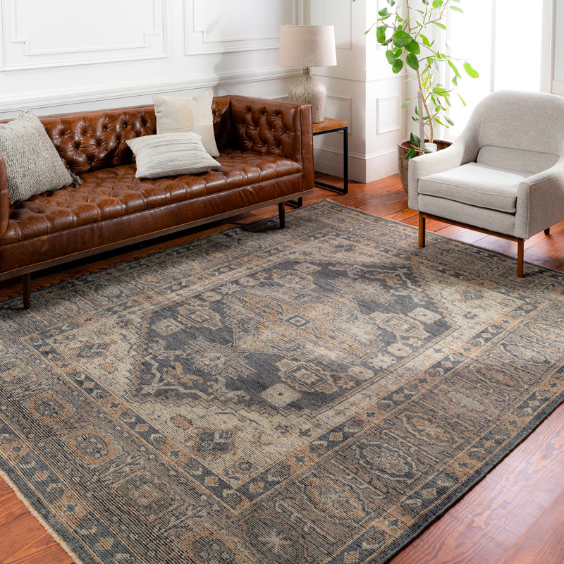 Meja Hand Knotted Wool Oriental Area Rug, Rectangle 9' x 12'