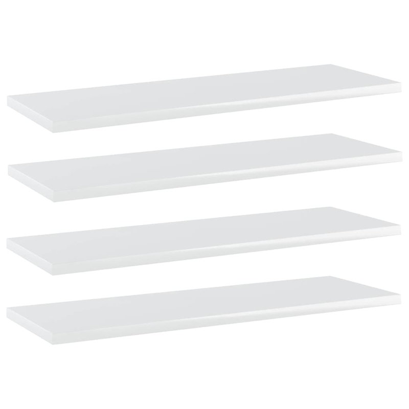 Tablettes flottantes étagères murales, Blanc très luisant, H 0,6 po x l 31,5 po x P 7,9 po