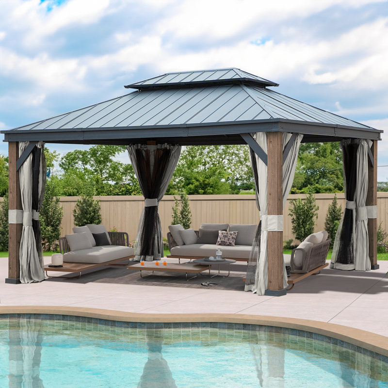 16 pi L 12 pi. D Pavillon de jardin en aluminium