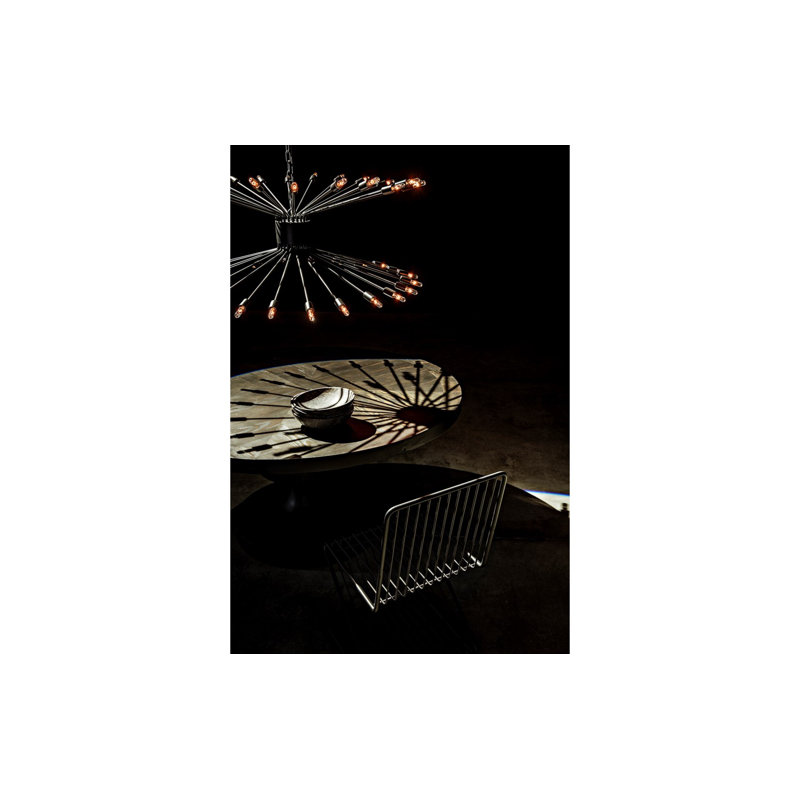 Erica Round Solid Wood Dining Table, Black Wax