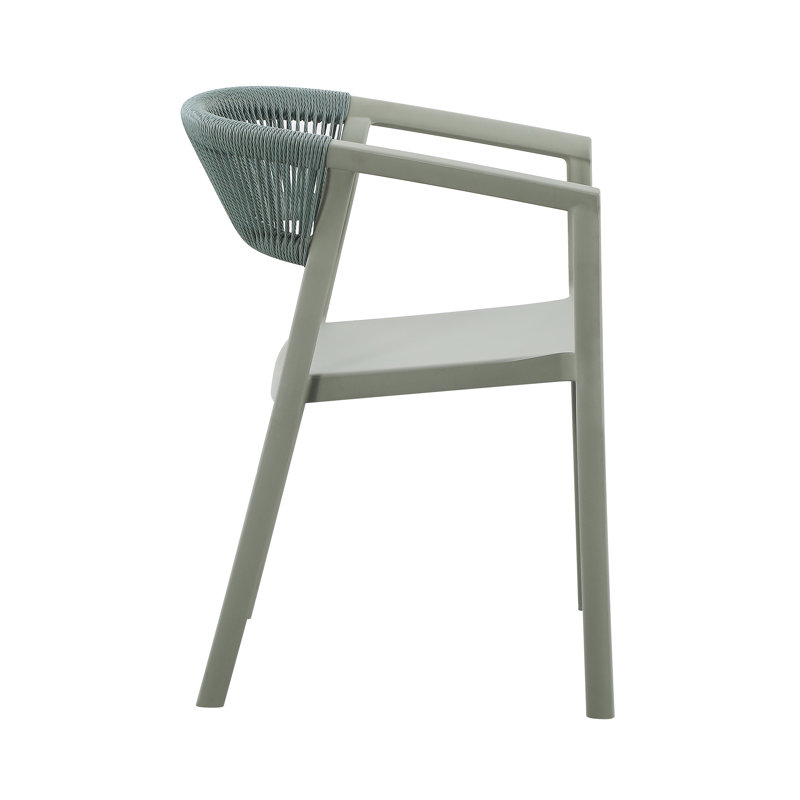 Ixia Outdoor Stacking Patio Dining Armchair, Green