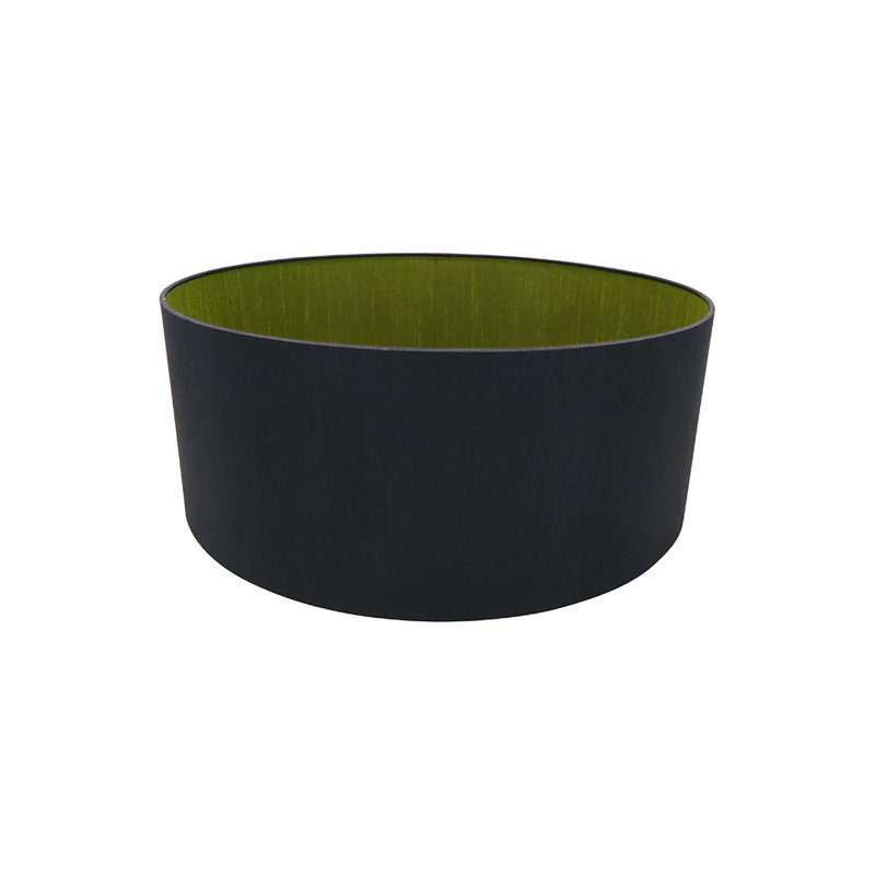 Cotton Drum Lamp Shade, 18cm H x 40cm W x 40cm D, Midnight Black
