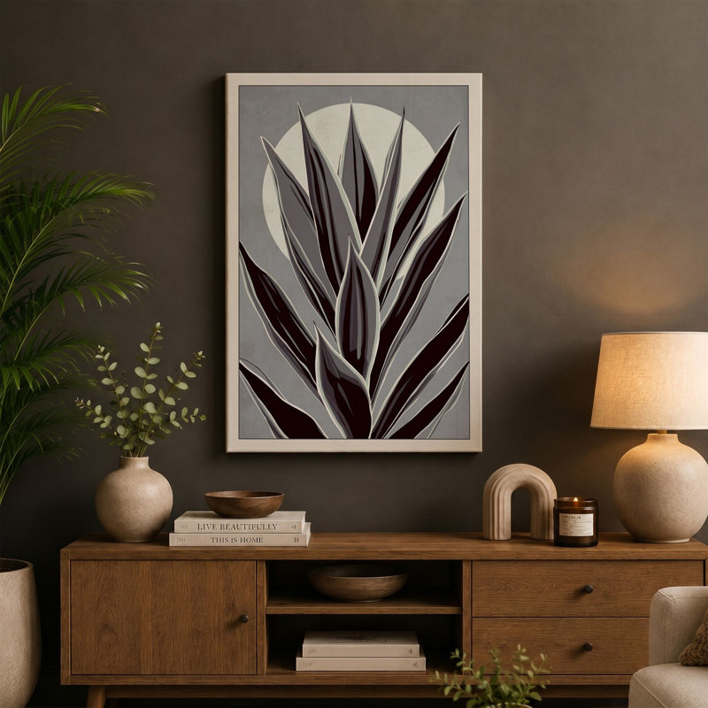 Burgundy Crown Botanical - Wrapped Canvas, 18x12 - 45.7 x 30.5 cm, Sage Border