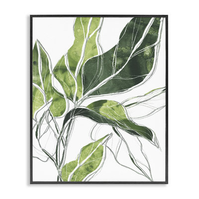 Motif de lignes vert palmier expressif
