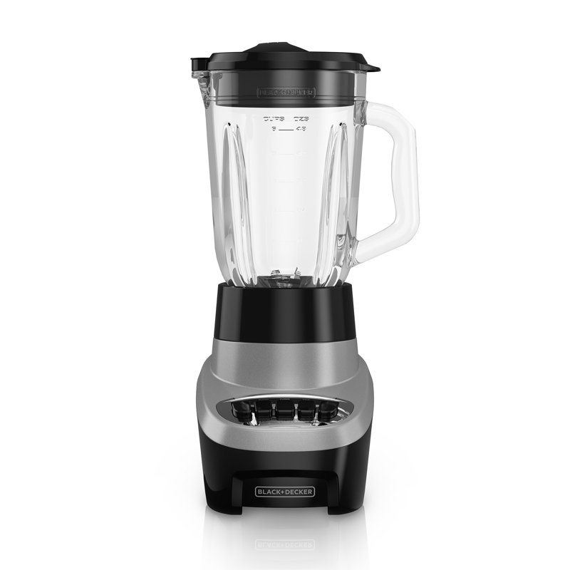 BLACK+DECKER PowerCrush Countertop Blender,  6-Cup Glass Jar, 4 Speed Settings, Dishwasher Safe, 700W Motor, Silver