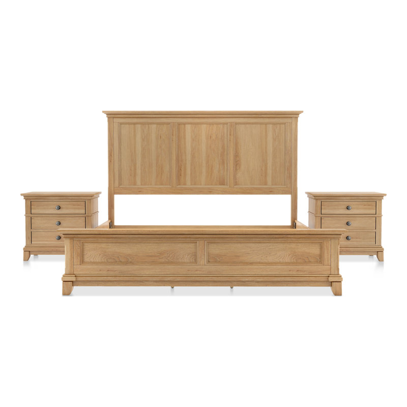 Tynemouth Bedroom Set, Très grand lit, Trois pièces : lit, 2 tables de chevet