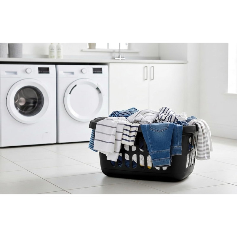 Plastic Laundry Room Organiser, Midnight Black