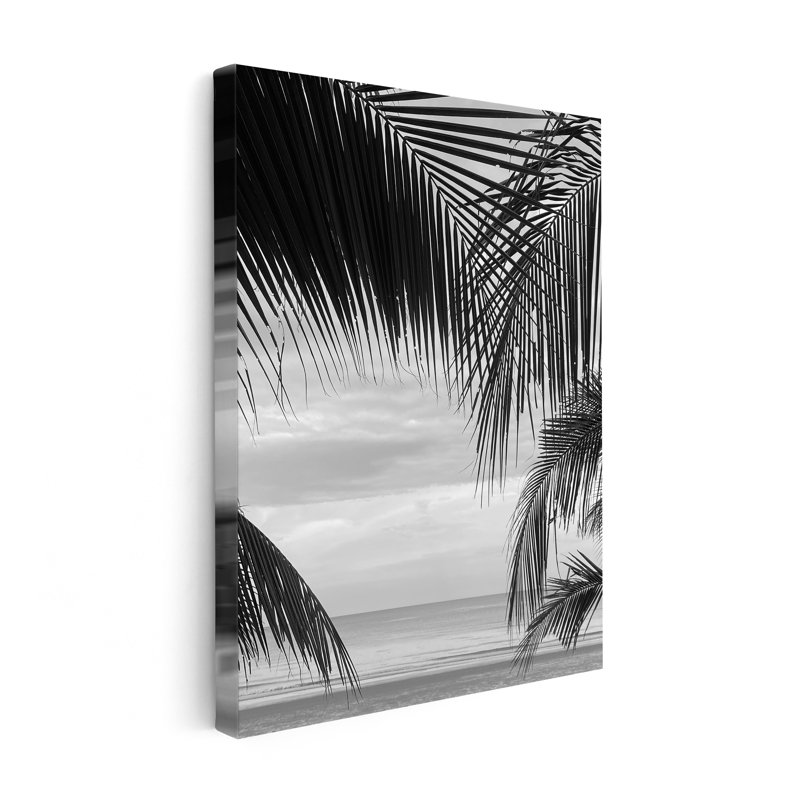 Vue entre les feuilles de palmier, Unframed, Canvas, 11"H x 14"W