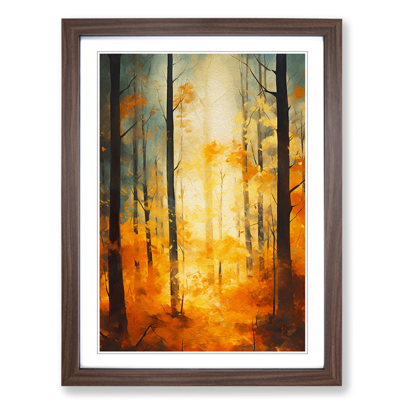 Forest Gestural No.2 - Framed Print, 46cm H x 34cm W, Walnut Framed