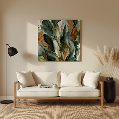 Watercolor Abstract 38 Brown Metal Wall Art