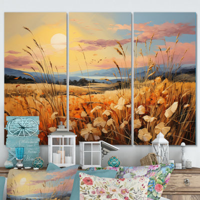 Countryside Wheat And Pastel IV On Canvas 3 Pieces Print -  Winston Porter, CAD605AAF2E746F1A507B20CB0FD825E