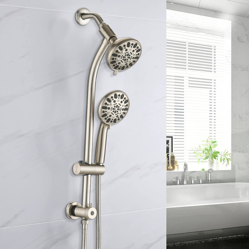 Rain Dual Shower Head 1.8 GPM GPM, Brushed Nickel