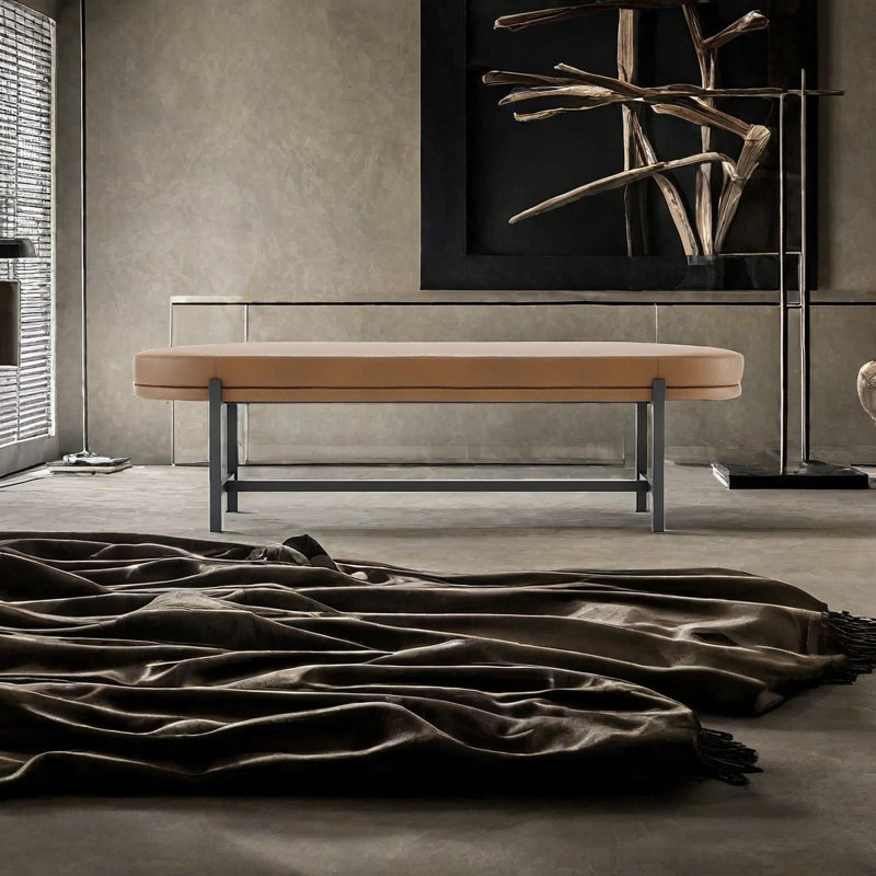 Banc rembourré en microfibre de cuir