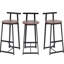 De 3, hauteur de comptoir. Siège noyer brun et structure en métal noir. Support de dos ergonomique. Fabrication, capacité de charge de 220 lb. Look moderne pour les entreprises à domicile. Tabouret 3