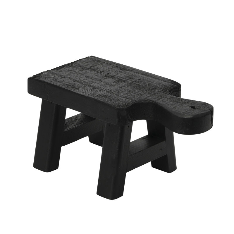 Piédestal décoratif en bois, Noir