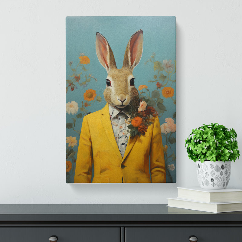 Rabbit Contemporary Art No.2 - Wrapped Canvas, 76cm H x 50cm W x 3cm D