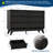 6 Drawer Dresser with Power Outlet – 47" Wide Mid Century Modern Chest of Drawers, Vintage Wooden Storage Cabinet with Metal Handles for Bedroom, Living Room, Hallway (Black)