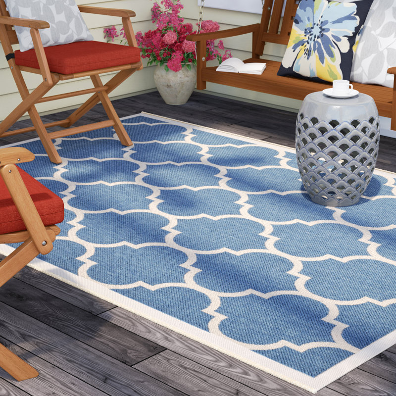 Ines Geometric Indoor / Outdoor Area Rug, Rectangle 122 x 170 cm