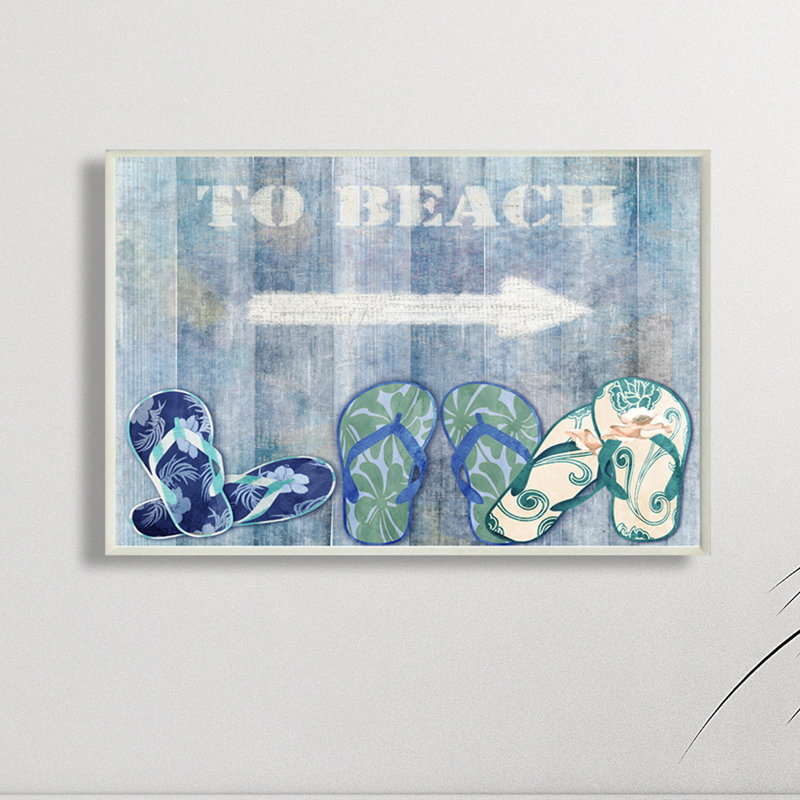«To Beach With Sandals and Arrow», impression sur plaque