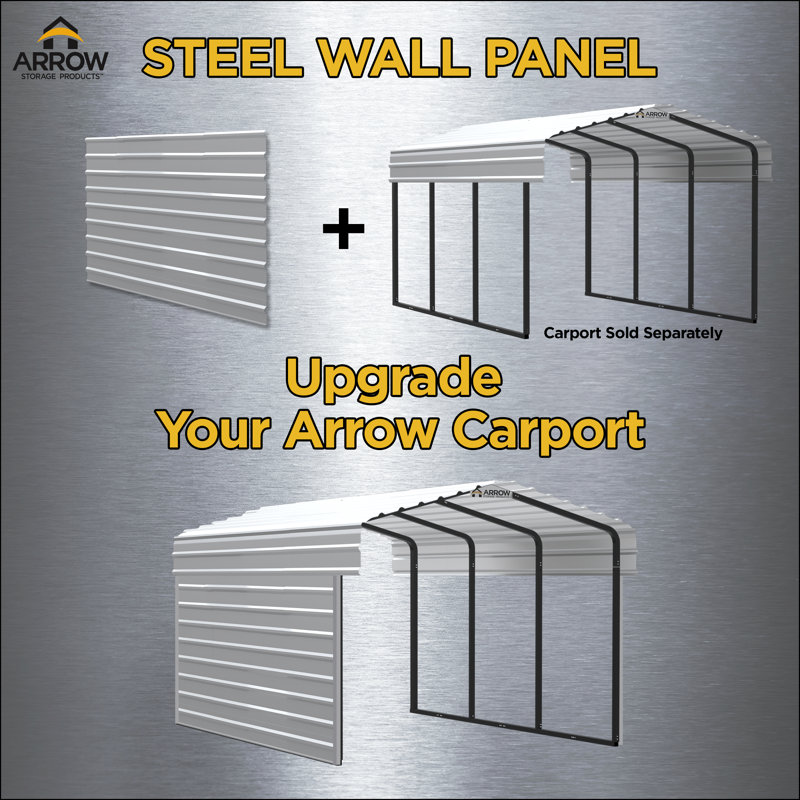 Charcoal Steel Carport Enclosure Kit for 7-9 ft Models