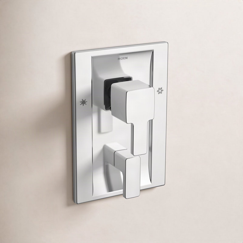 90 Degree Posi-Temp with Built-in 3-Function Transfer Valve Trim Kit, Chrome