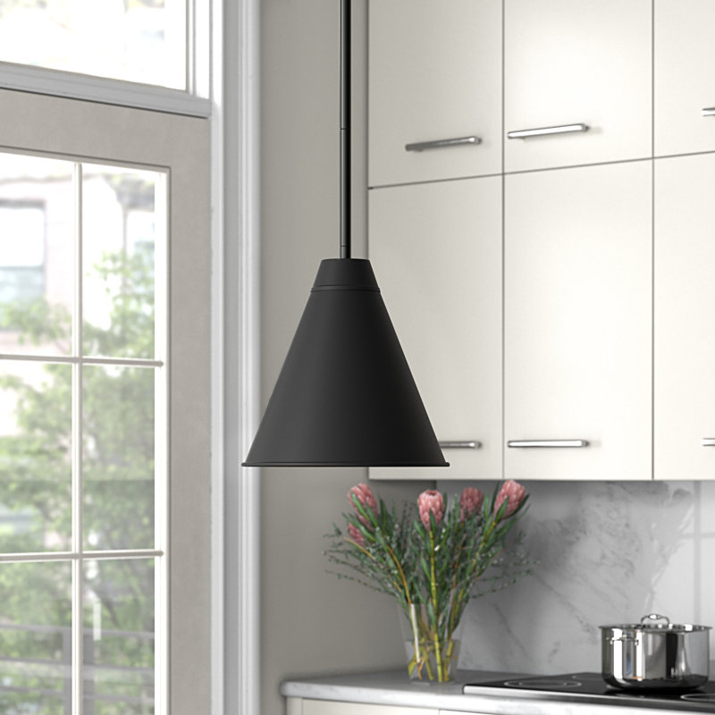 Luminaire suspendu à intensité réglable 1 lumière Haveman, H 15,5 po x l 12 po x P 12 po, Noir mat