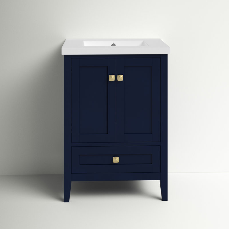 Ensemble de meuble-lavabo simple 24 po Modena, Bleu