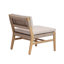 Chaise longue OMI en acacia et coussin beige