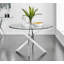 Tierra Modern Metal & Glass Round Dining Table Set with 4 Luxury Velvet Dining Chairs-1668517181